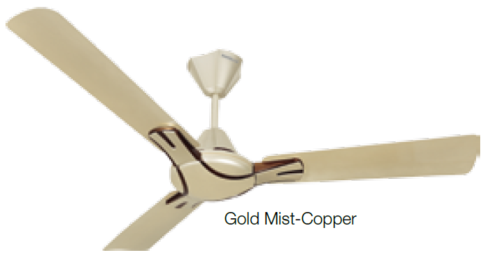 Nicola 1050 mm Sweep Ceiling Fan Gold Mist Copper