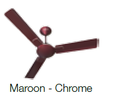 Enticer 1050 mm Sweep Ceiling Fan Maroon Chrome