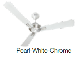 Sagittal 1320 mm Sweep Ceiling Fan Pearl White Chrome