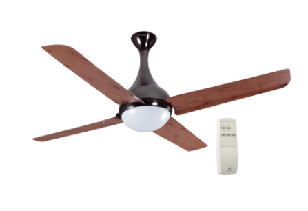 Dew with Underlight 1320 mm Sweep Ceiling Fan Red Oak Black Nickel