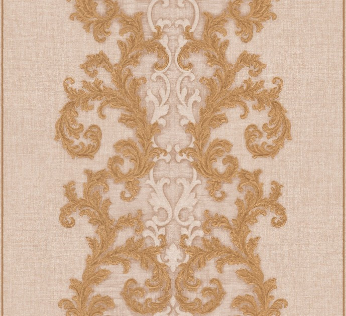 Versace II Classic Damask Wall Paper Beige Brown Metallic 962323