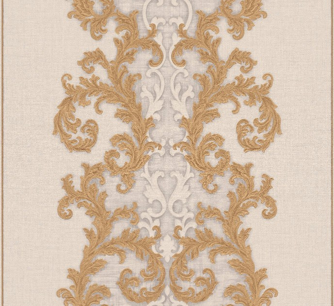 Versace II Classic Damask Wall Paper Grey White Metallic 962324
