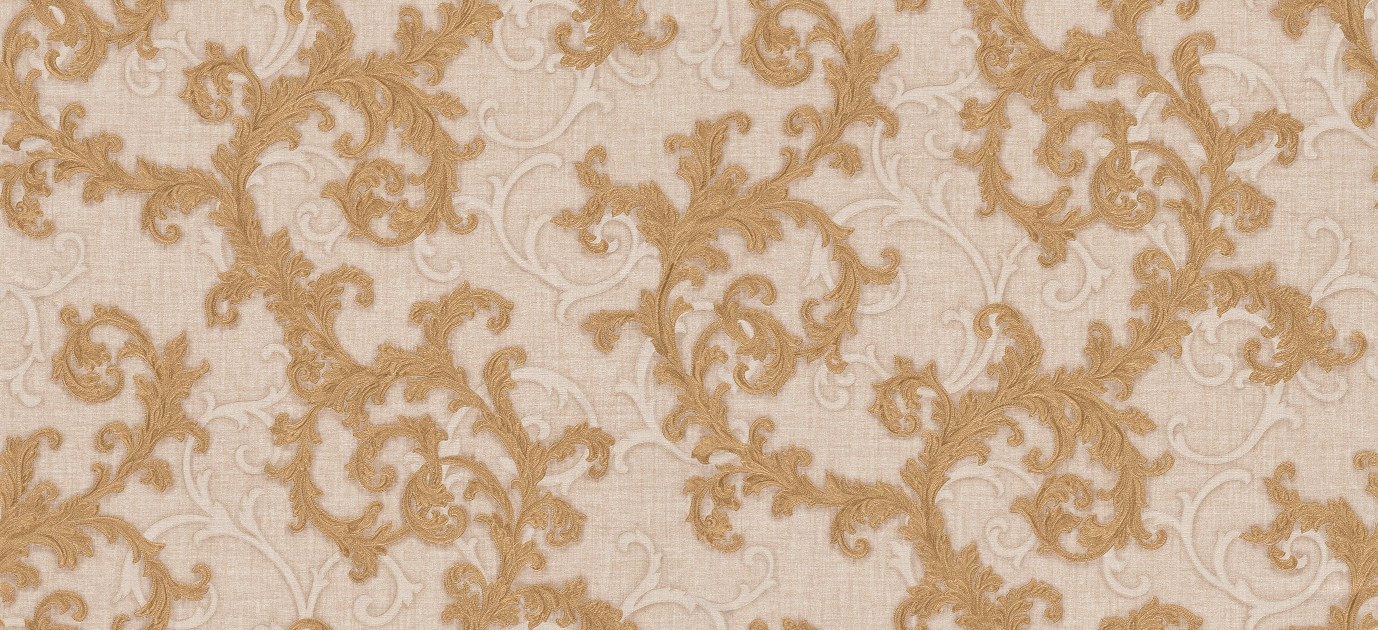 Versace II Classic Damask Wall Paper Beige Brown Metallic 962313
