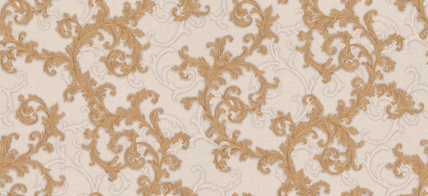 Versace II Classic Damask Wall Paper Brown Grey White Metallic 962314