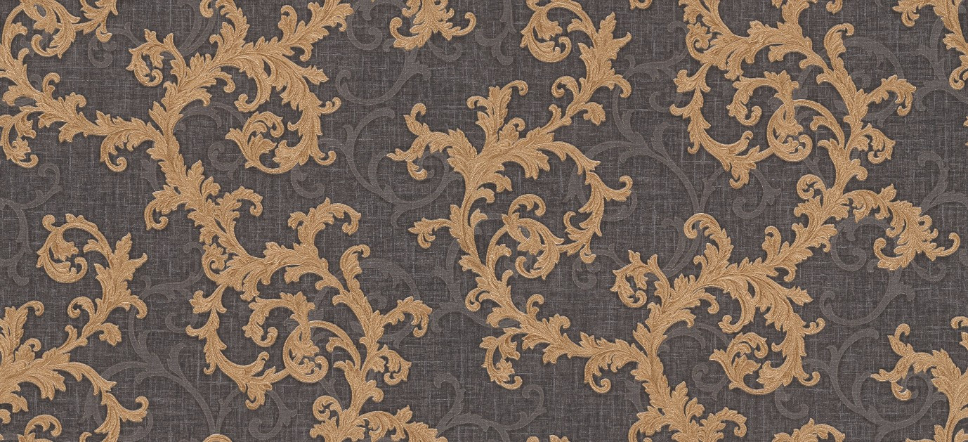 Versace II Classic Damask Wall Paper Black Grey Metallic 962316