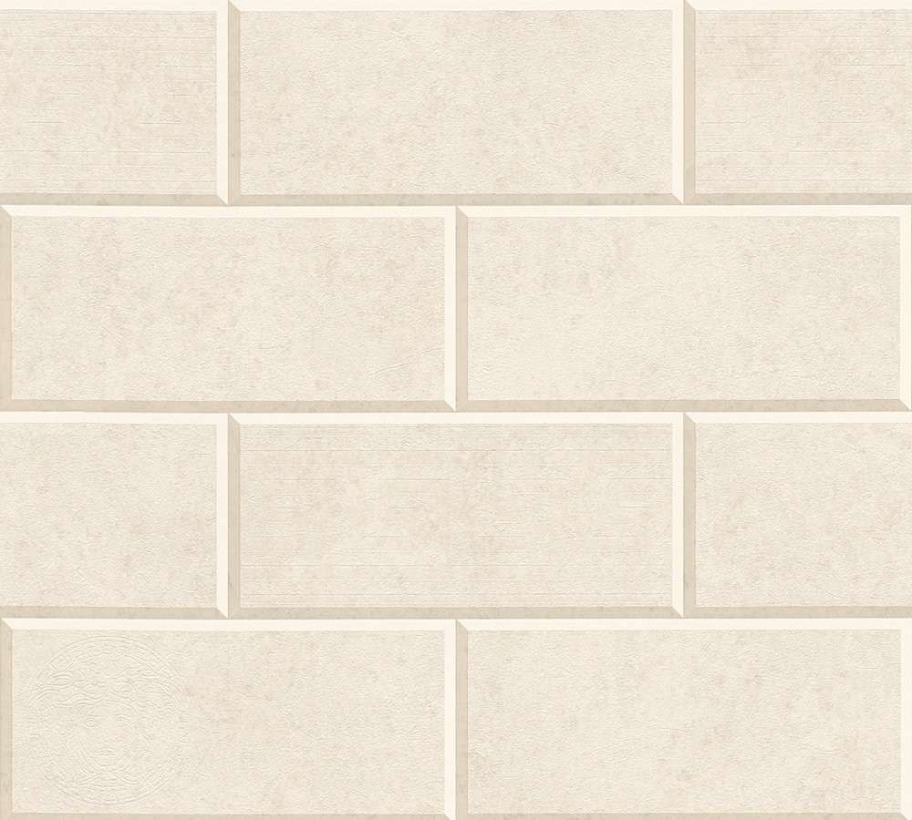 Versace III Young and Contemporary Bricks Stone Wood Wall Paper Beige 343225