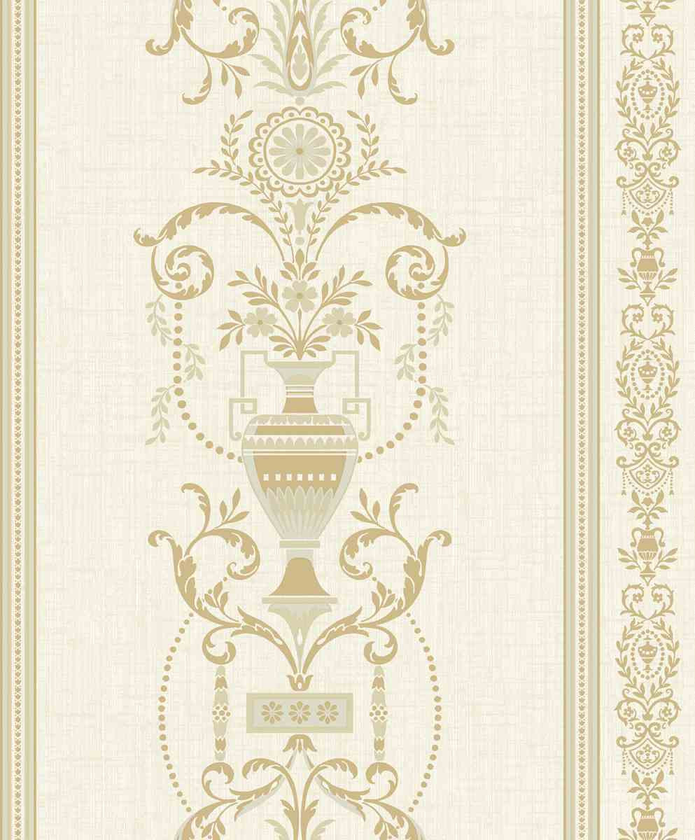 Ambience Classic Damask Floral Wall Paper Beige White 1540105