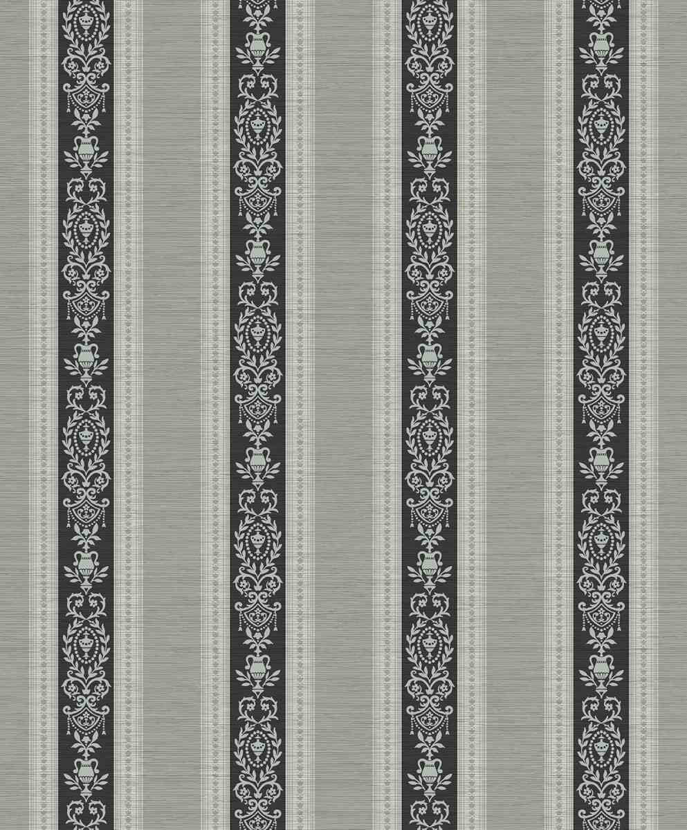 Ambience Stripes Chequered Wall Paper Black Grey 1541200