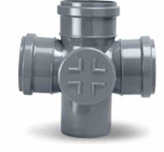 90 mm PVC SWR Pushfit Double Door Tee 2256204